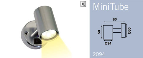Spotlampe "Minitube D1" 12V. USB